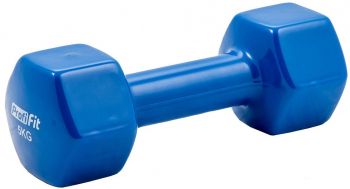 Гантель в виниловой оболочке Profi-Fit 5 кг, форма шестигранник, синий | sportres.ru