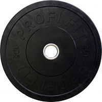 Диск для штанги каучуковый, черный, D-51, 5 кг. Profi-Fit  | sportres.ru