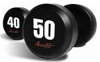Набор обрезиненных гантелей Aerofit 40-50 кг (5 пар) | sportres.ru