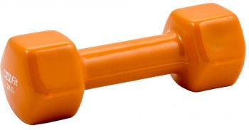 Гантель в виниловой оболочке Profi-Fit 2 кг, форма шестигранник, оранжевый | sportres.ru