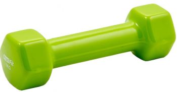 Гантель в виниловой оболочке Profi-Fit 1 кг, форма шестигранник, зеленый | sportres.ru