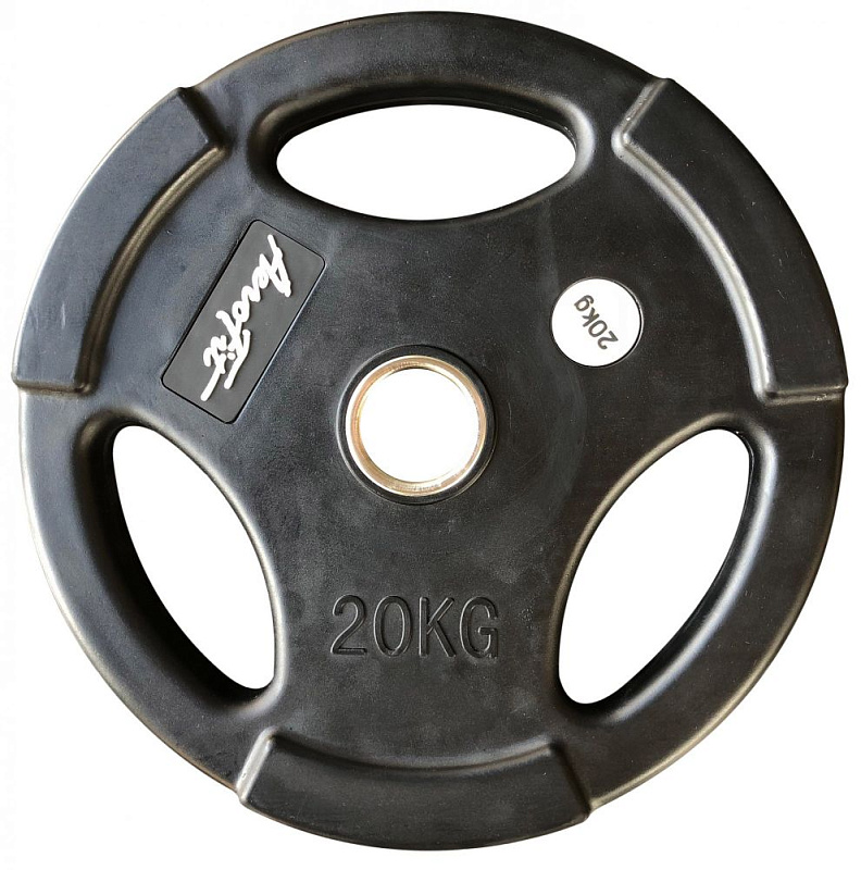 Олимпийский обрезиненный диск Aerofit 20 кг, черный матовый | sportres.ru фото 1