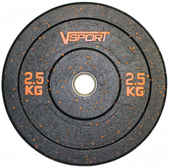 Диск бамперный черный V-Sport, 2,5 кг | sportres.ru
