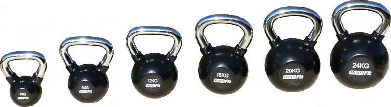 Гиря обрезиненная с хромированной ручкой 22 кг. Profi-Fit | sportres.ru фото 2