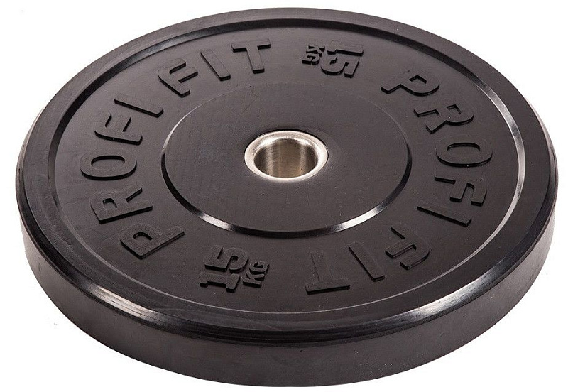 Диск для штанги каучуковый, черный, D-51, 15 кг. Profi-Fit  | sportres.ru фото 2