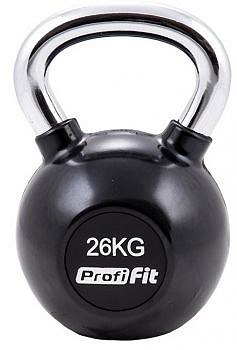 Гиря обрезиненная с хромированной ручкой 26 кг. Profi-Fit | sportres.ru