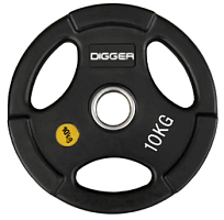 Диск олимпийский обрезиненный 3-х хватовый 10 кг. Hasttings Digger HD51C1C-10 | sportres.ru