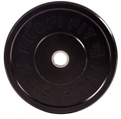 Диск для штанги каучуковый, черный, D-51, 25 кг. Profi-Fit  | sportres.ru