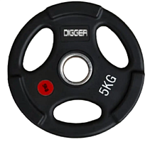 Диск олимпийский обрезиненный 3-х хватовый 5 кг. Hasttings Digger HD51C1C-5 | sportres.ru