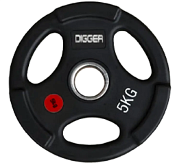 Диск олимпийский обрезиненный 3-х хватовый 5 кг. Hasttings Digger HD51C1C-5 | sportres.ru