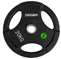 Диск олимпийский обрезиненный 3-х хватовый 20 кг. Hasttings Digger HD51C1C-20 | sportres.ru