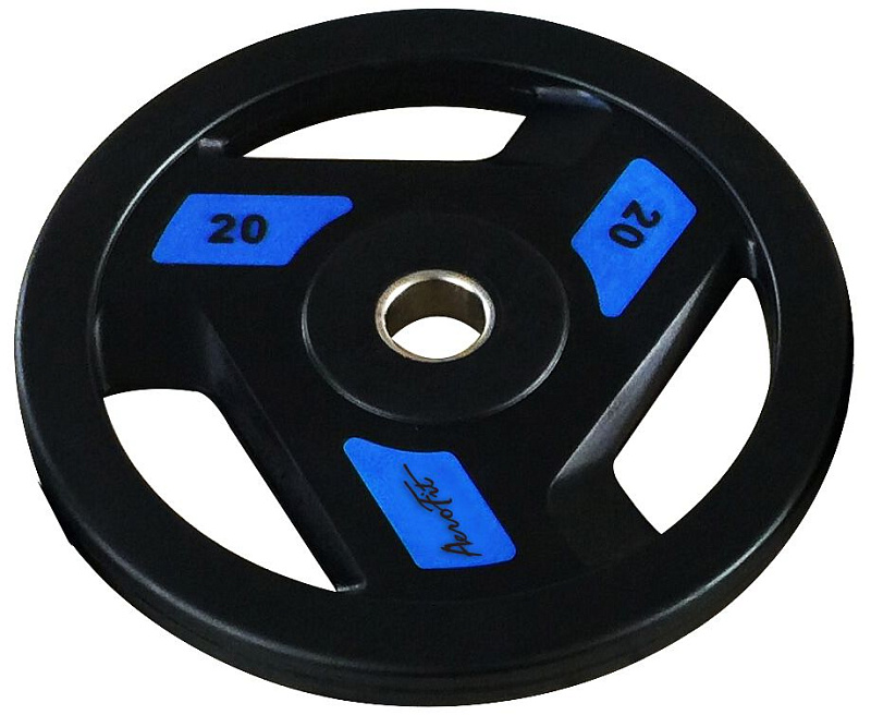Олимпийский обрезиненный диск Aerofit 20 кг, черно-синий | sportres.ru фото 1