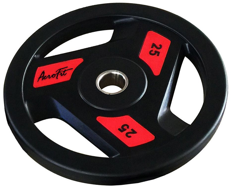 Олимпийский обрезиненный диск Aerofit 25 кг, черно-красный | sportres.ru фото 1
