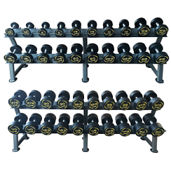 Гантельный ряд FTX-411.1 2,5 кг - 50 кг (20 пар), шаг 2,5 кг, со стойками | sportres.ru
