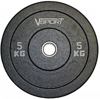 Диск бамперный черный V-Sport, 5 кг | sportres.ru