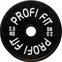 Диск для штанги каучуковый, черный, Profi-Fit D-51, 2,5 кг | sportres.ru