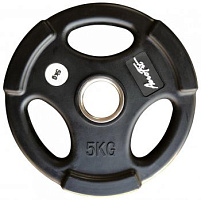 Олимпийский обрезиненный диск Aerofit 5 кг, черный матовый | sportres.ru