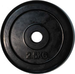 Диск обрезиненный, черный Classic  D-26, 2,5 кг. Profi-Fit | sportres.ru