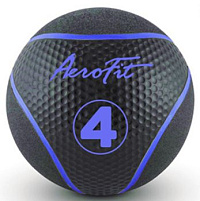 Набивной мяч Aerofit 4 кг, черный/ голубые полоски | sportres.ru