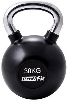 Гиря обрезиненная с хромированной ручкой 30 кг. Profi-Fit | sportres.ru