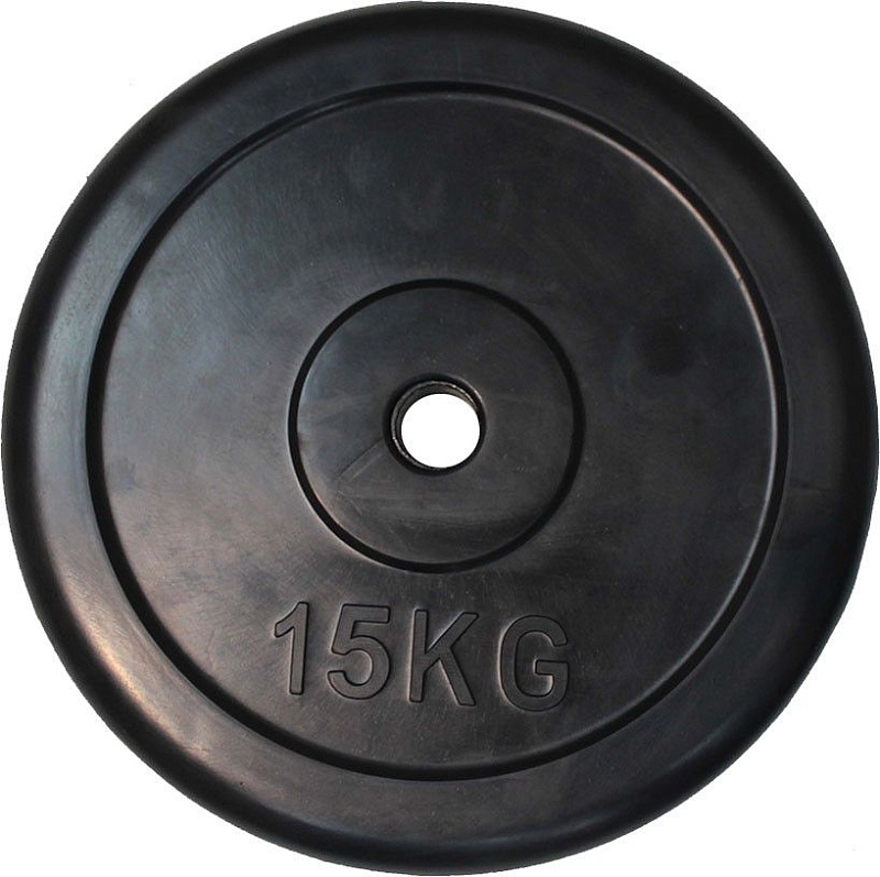 Диск обрезиненный, черный Classic  D-26, 15 кг. Profi-Fit | sportres.ru фото 1