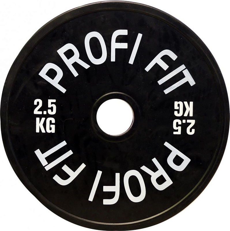 Диск для штанги каучуковый, черный, D-51, 2,5 кг. Profi-Fit  | sportres.ru фото 1
