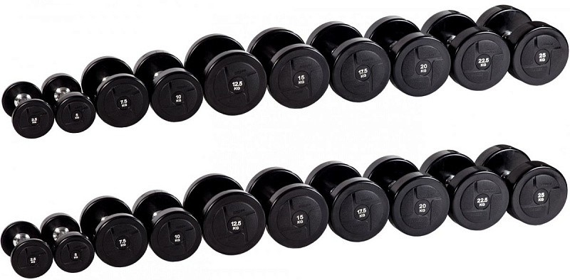 Гантельный ряд Power 2,5 кг - 25 кг (10 пар) Profi-Fit | sportres.ru фото 1