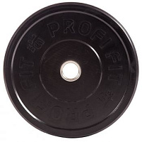 Диск для штанги каучуковый, черный, Profi-Fit D-51, 15 кг | sportres.ru