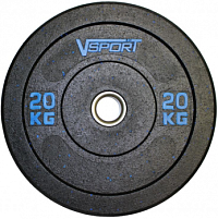 Диск бамперный черный V-Sport, 20 кг | sportres.ru