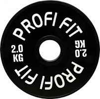 Диск для штанги каучуковый, черный, Profi-Fit D-51, 2 кг | sportres.ru
