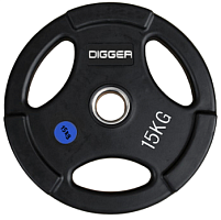 Диск олимпийский обрезиненный 3-х хватовый 15 кг. Hasttings Digger HD51C1C-15 | sportres.ru