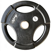 Олимпийский обрезиненный диск Aerofit 20 кг, черный матовый | sportres.ru