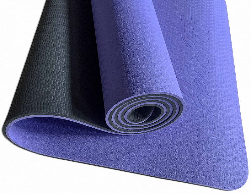 Гимнастический коврик Aerofit с отверстиями для хранения, фиолетовый | sportres.ru фото 2