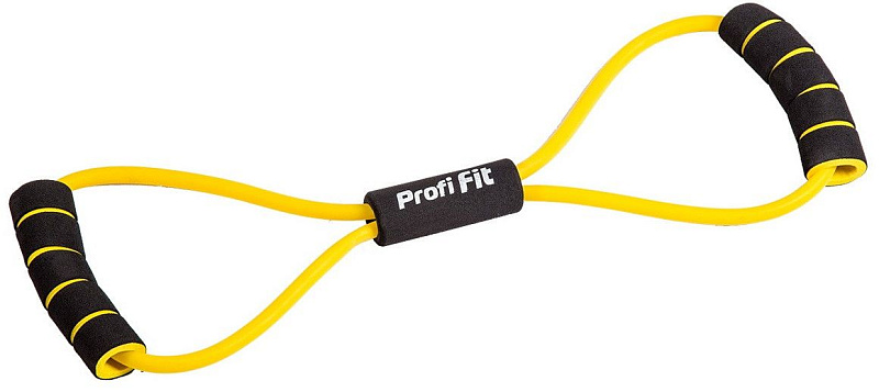 Эспандер трубчатый Profi-Fit, восьмерка, желтый, сопротивление слабое 3,5 кг | sportres.ru фото 1