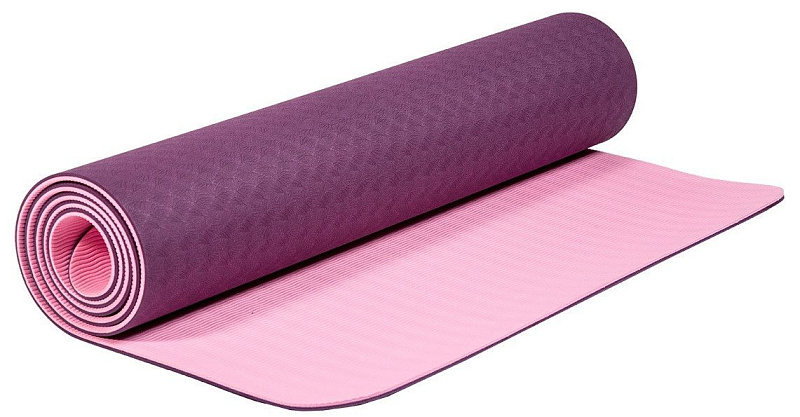 Коврик для йоги и фитнеса Profi-Fit, 6 мм, Проф (фиолетовый-розовый) | sportres.ru фото 2