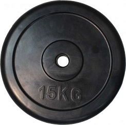 Диск обрезиненный, черный Classic  D-26, 15 кг. Profi-Fit | sportres.ru
