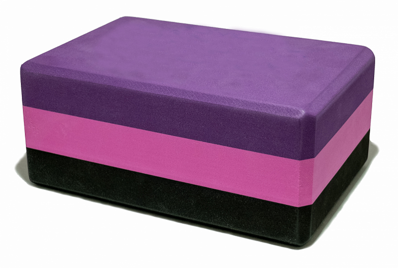 Блок для йоги трехцветный премиум в коробке ZSO-3DBLOCK | sportres.ru фото 1