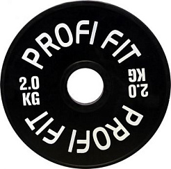 Диск для штанги каучуковый, черный, D-51, 2 кг. Profi-Fit | sportres.ru